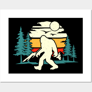 Vintage Bigfoot Forest Camping Posters and Art